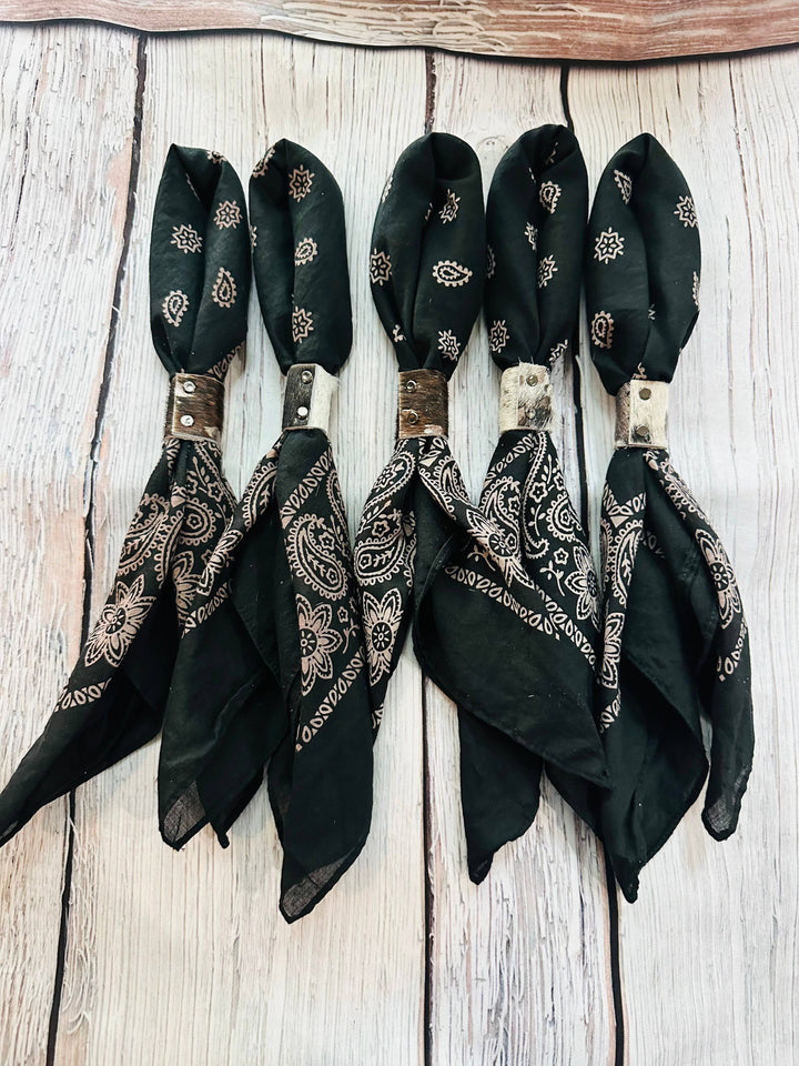 Black Hand Dyed Bandanas
