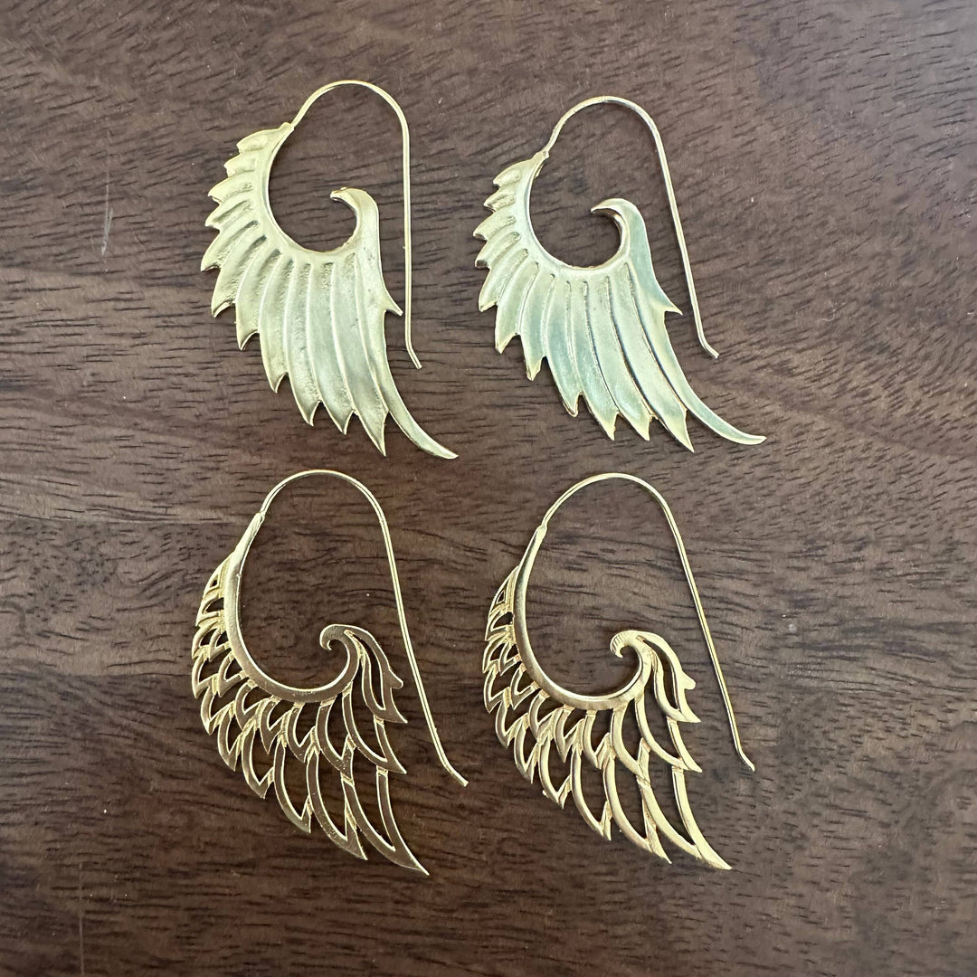 18k Gold Plated Angel Wings Earrings