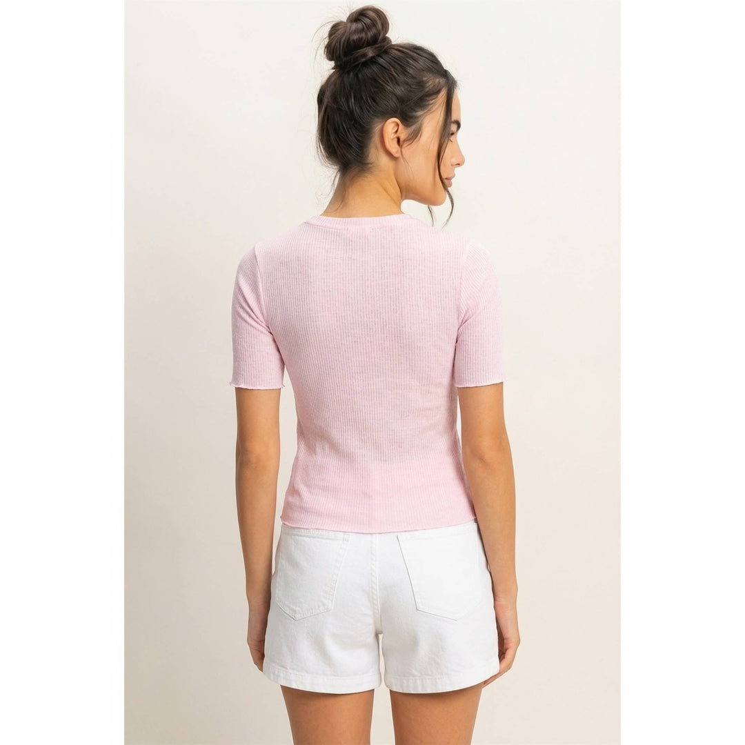Ribbed Short Sleeve Top