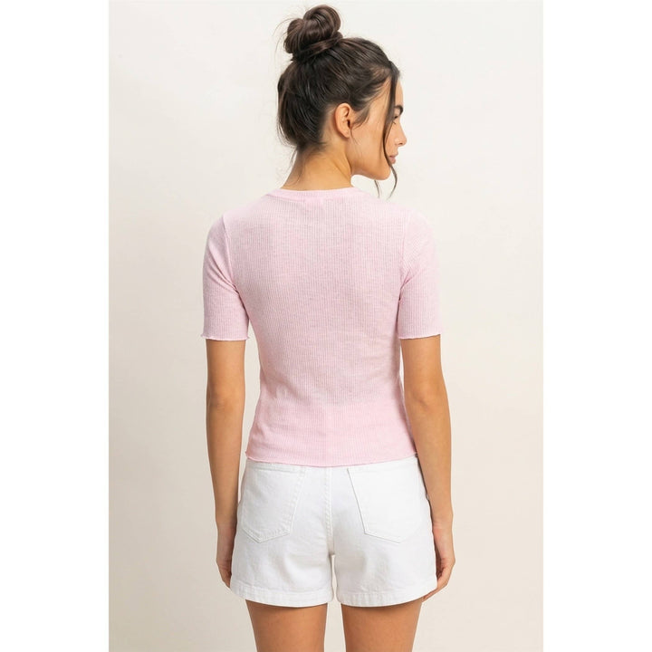 Ribbed Short Sleeve Top