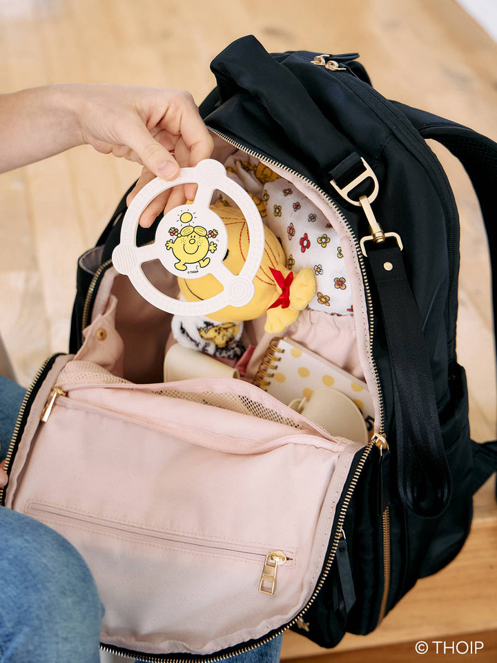 Silicone Teether Ring w Detachable Clip Little Miss Sunshine