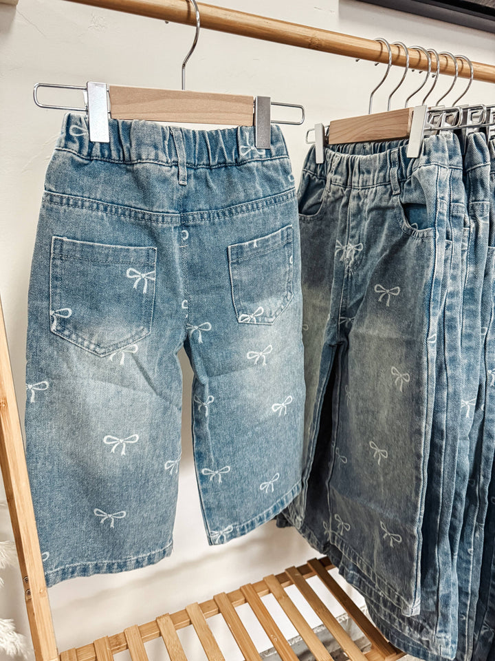 Straight Leg Bow Jeans