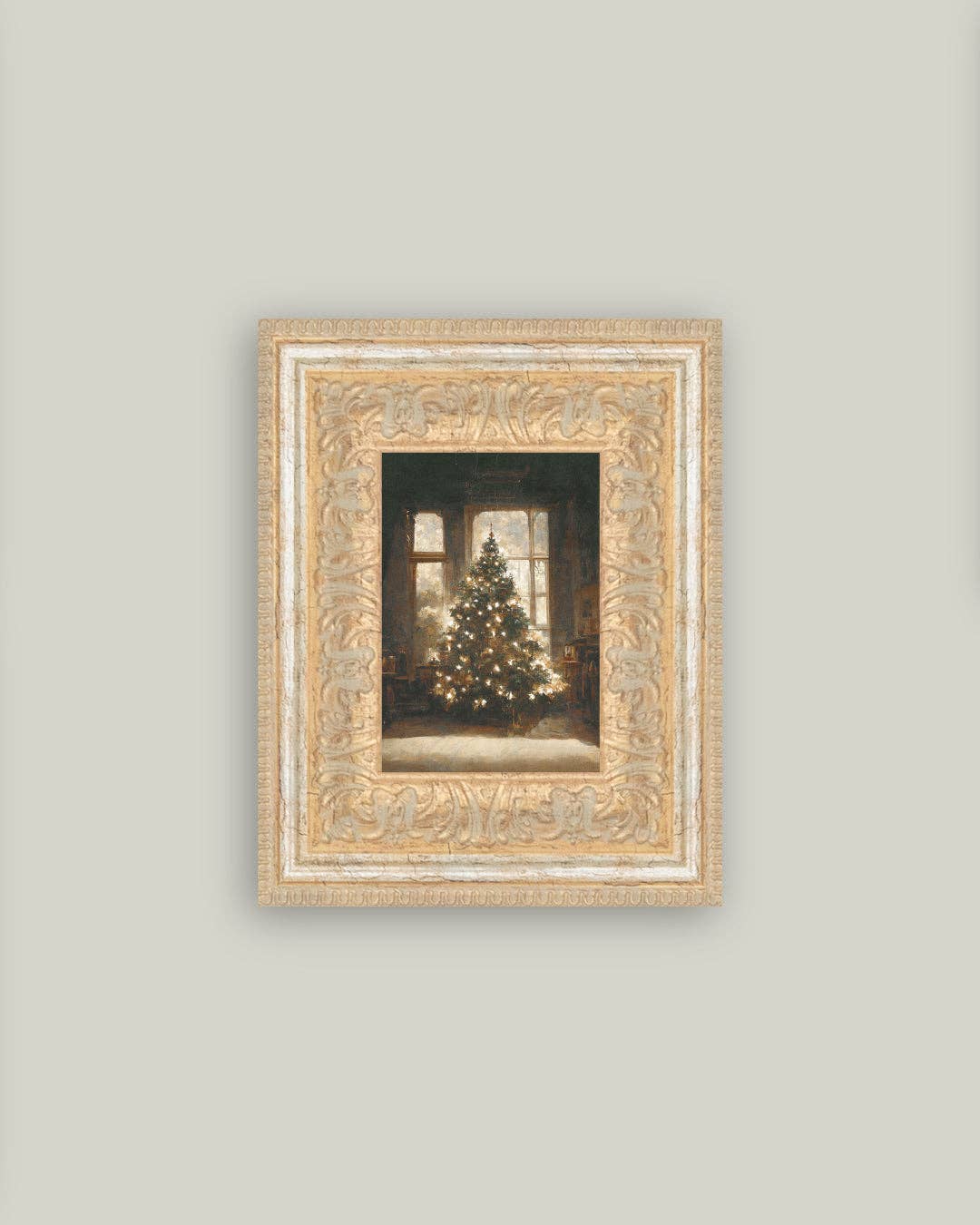 Glowing Christmas Tree Framed Antique
