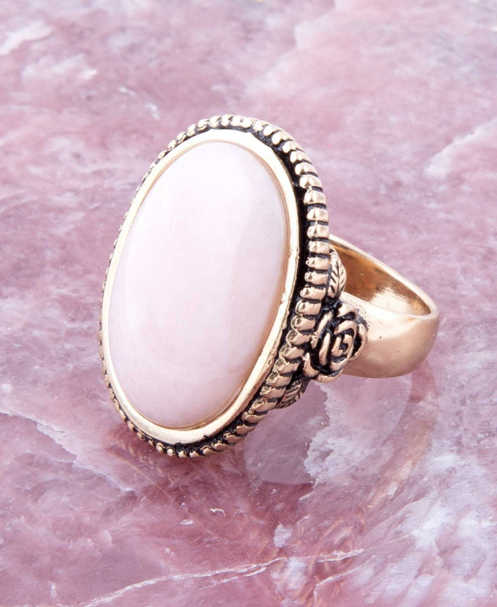 Rosie Pink Opal and Golden Bronze Ring