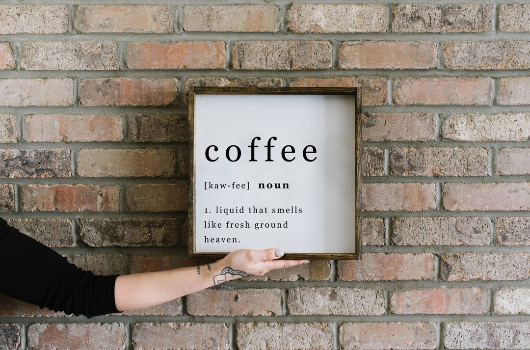 Coffee Noun Sign White