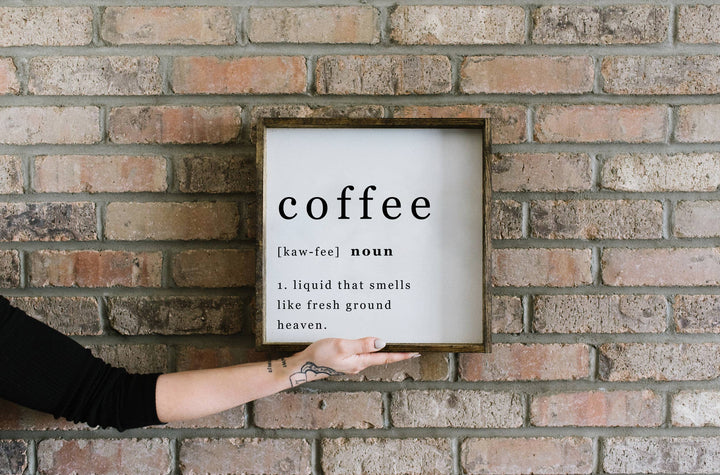 Coffee Noun Sign White