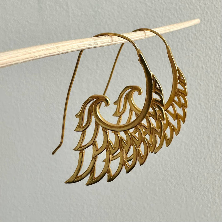 18k Gold Plated Angel Wings Earrings
