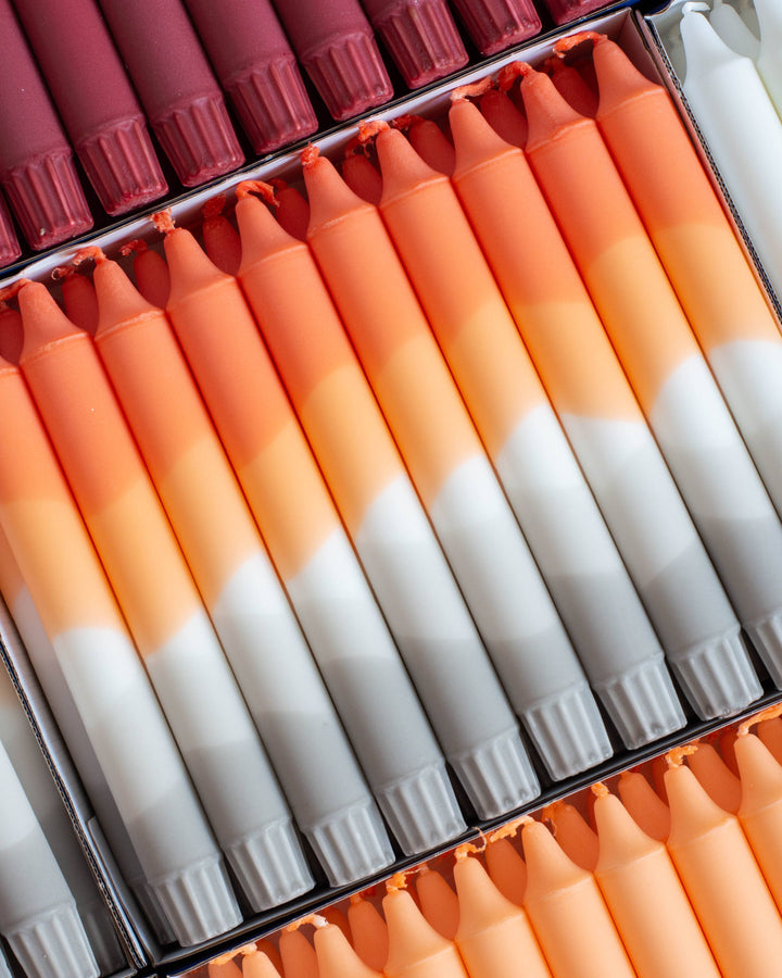 Taper candles- Halloween (Orange/grey)