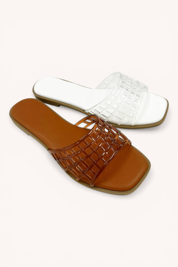 Jelly woven slide Sandals