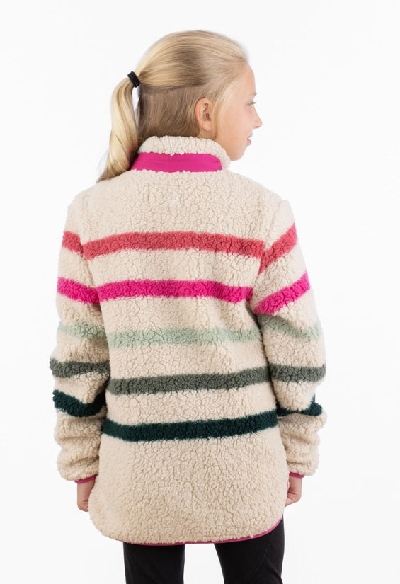 Sherpa Striped Zip Up Sweater
