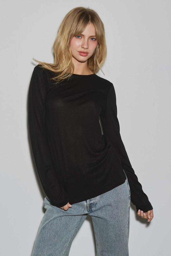 Knit Sheer Basic Top