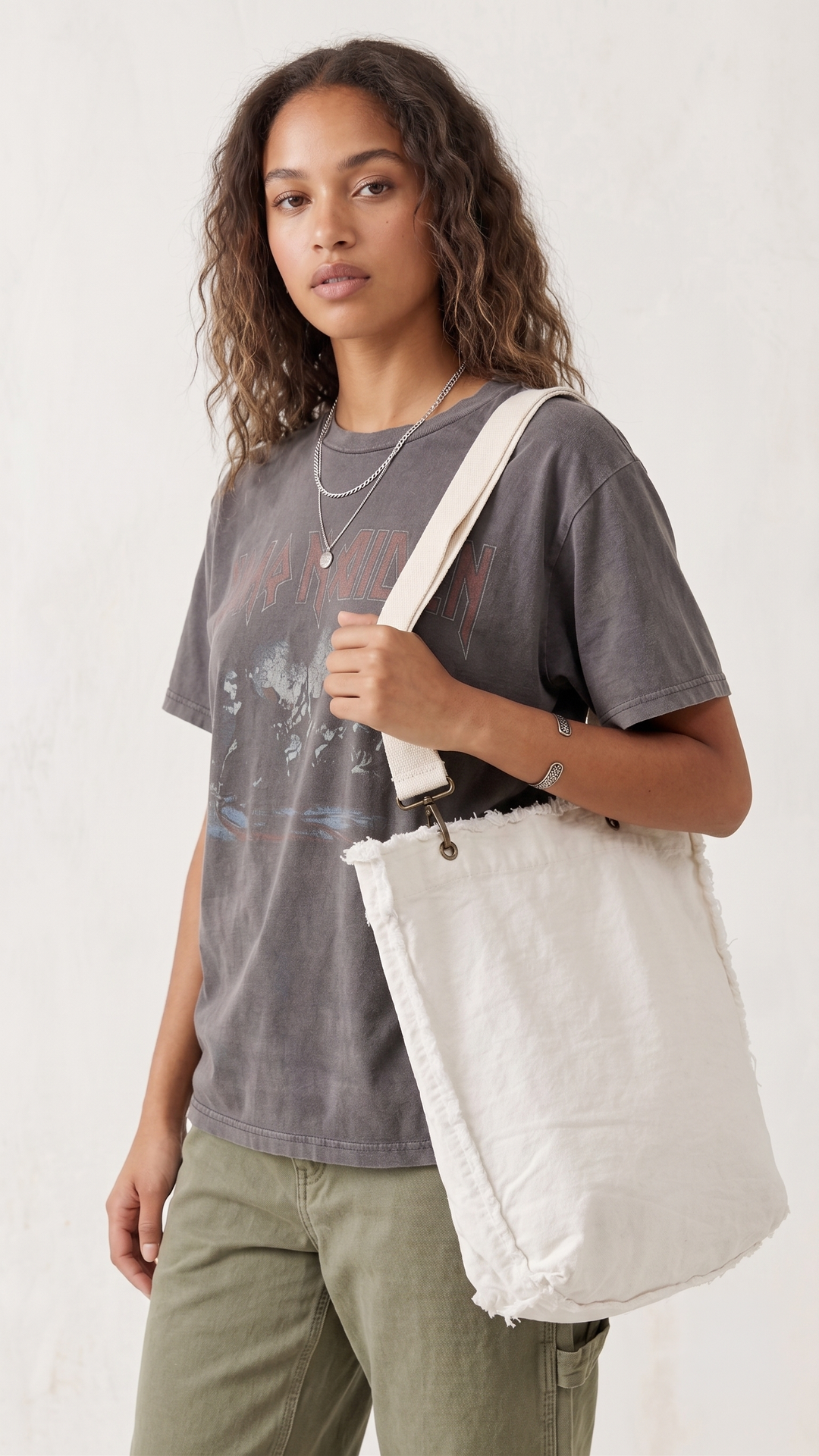 Washed Denim Tote Bag