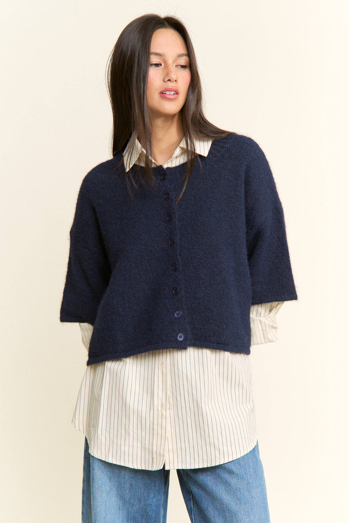 Cropped Boxy Cardigan