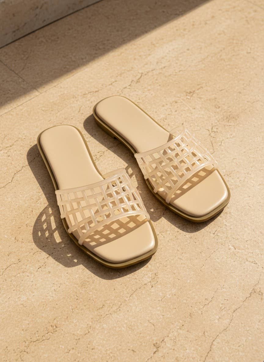 Jelly woven slide Sandals