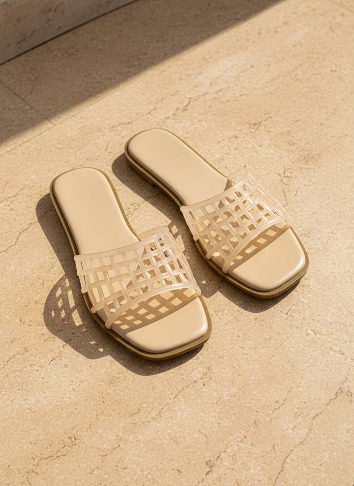 Jelly woven slide Sandals