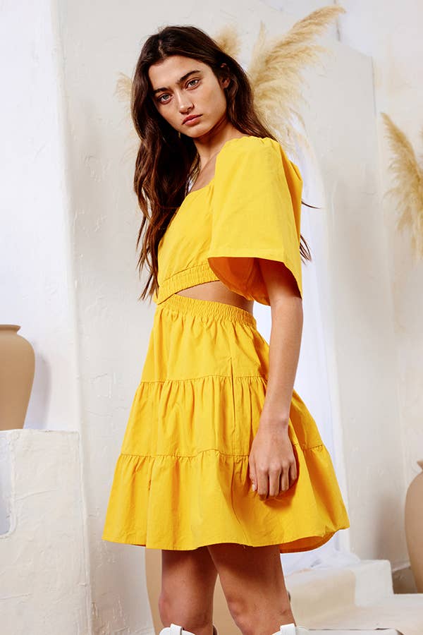 Cut Out Tiered Mini Dress