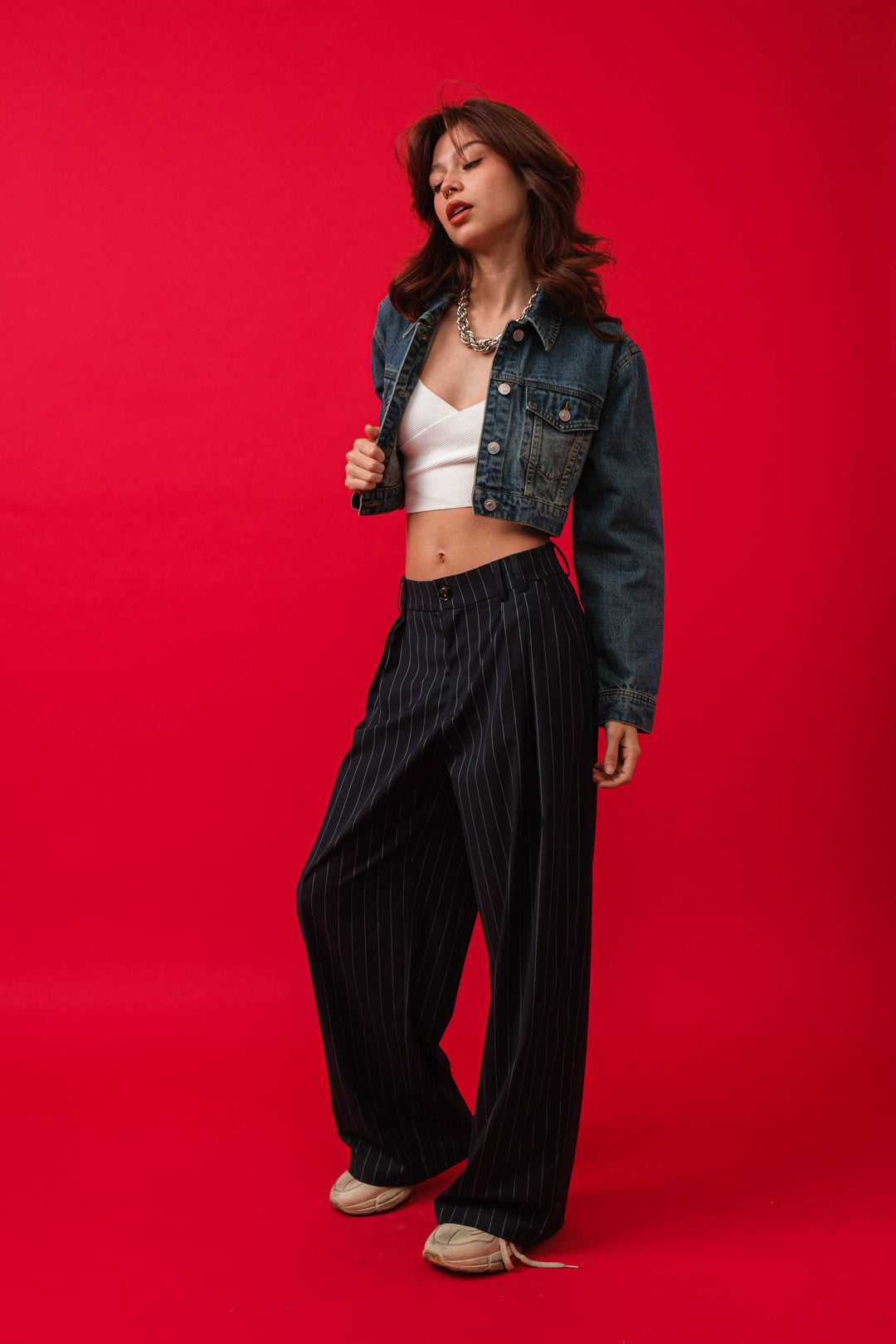 DENIM CROP JACKET