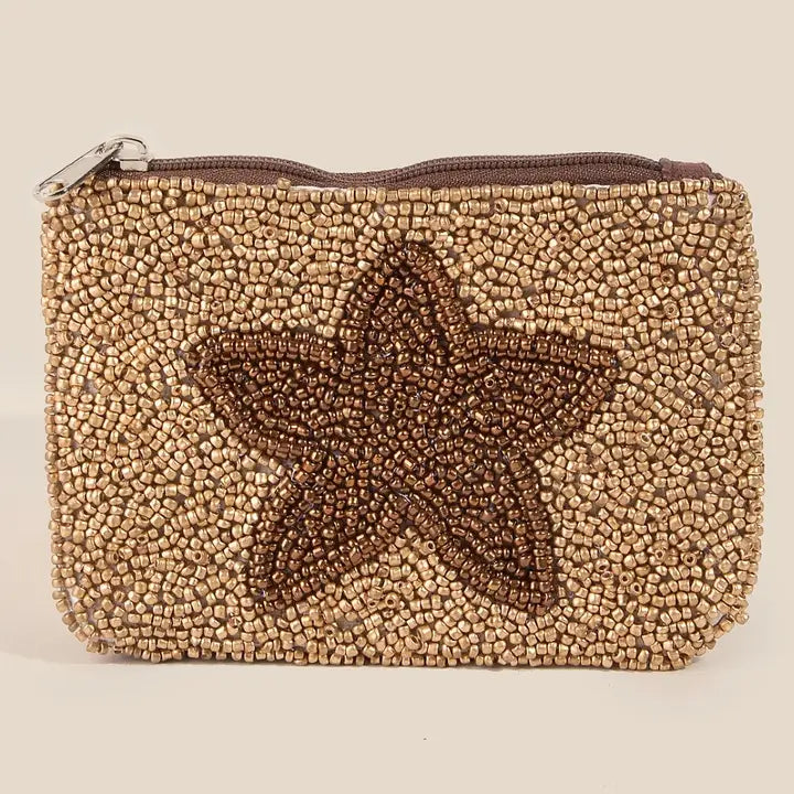 Seed Beaded Star Coin Pouch