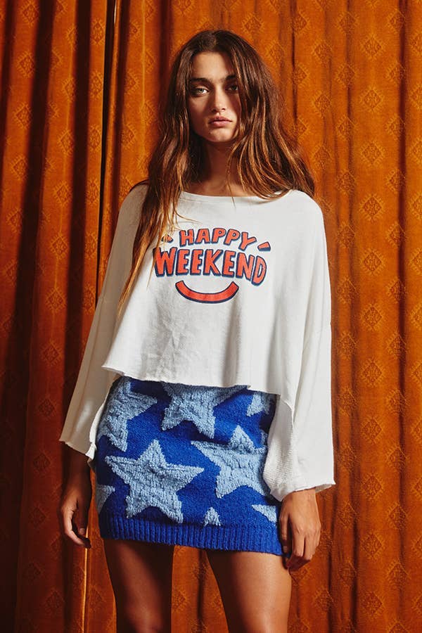 Hi-low Hem Graphic Cropped Top