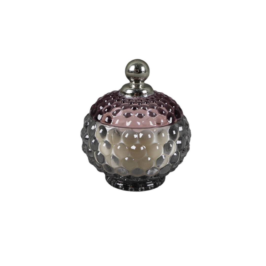 Glass Bubble Candle with Metal Nob Lid