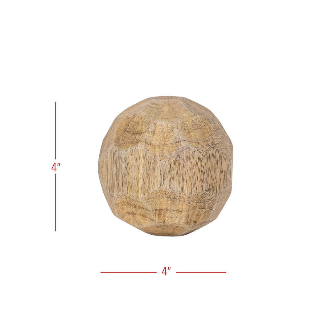 Geometric Natural Wood Deco Ball