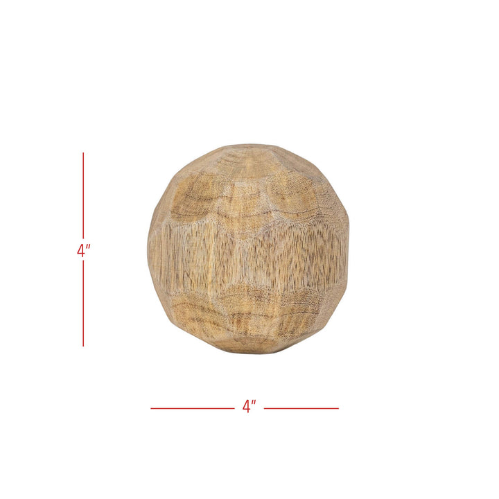 Geometric Natural Wood Deco Ball
