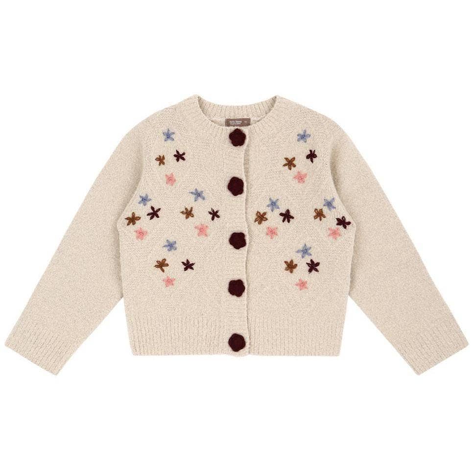 Floras Embroidery Knit Cardigan