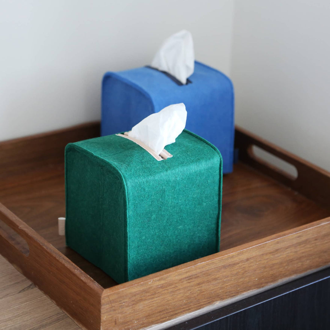 Felt Tissue Box Cover - Square: Grey / Square