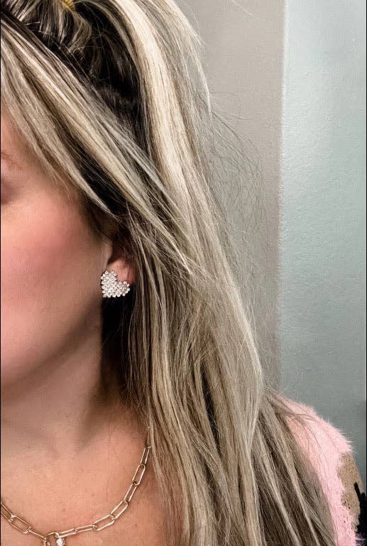 RHINESTONE HEART EARRINGS