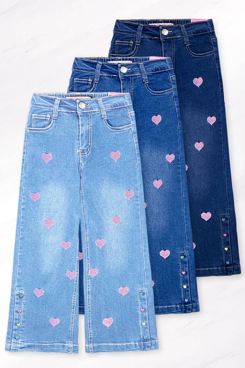 Relax Fit Jeans w/ Pink Hearts