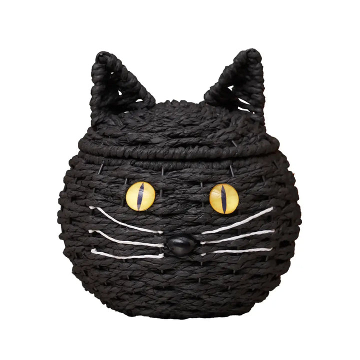 Halloween Black Cat Shaped Handwoven Basket