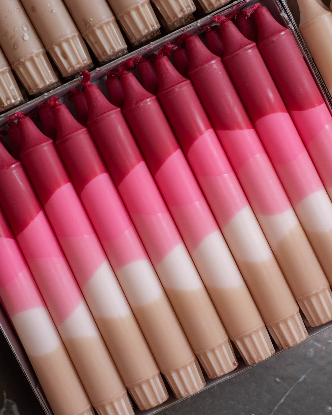 Taper candles-  Nudes colours mix