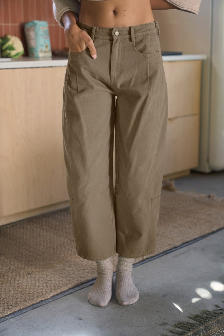 Dyed Barrel Leg Denim Pants