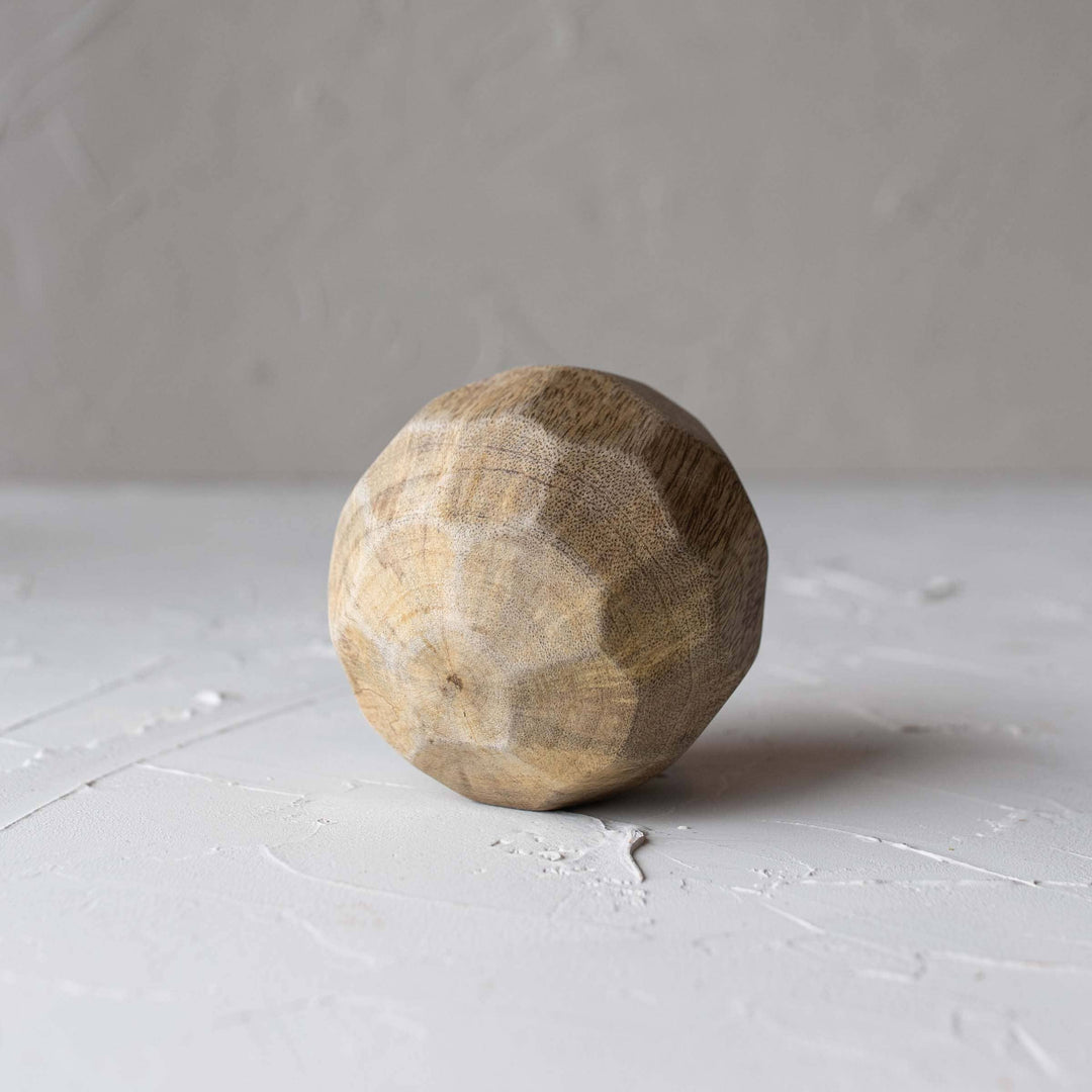 Geometric Natural Wood Deco Ball