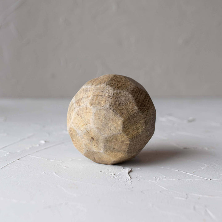 Geometric Natural Wood Deco Ball