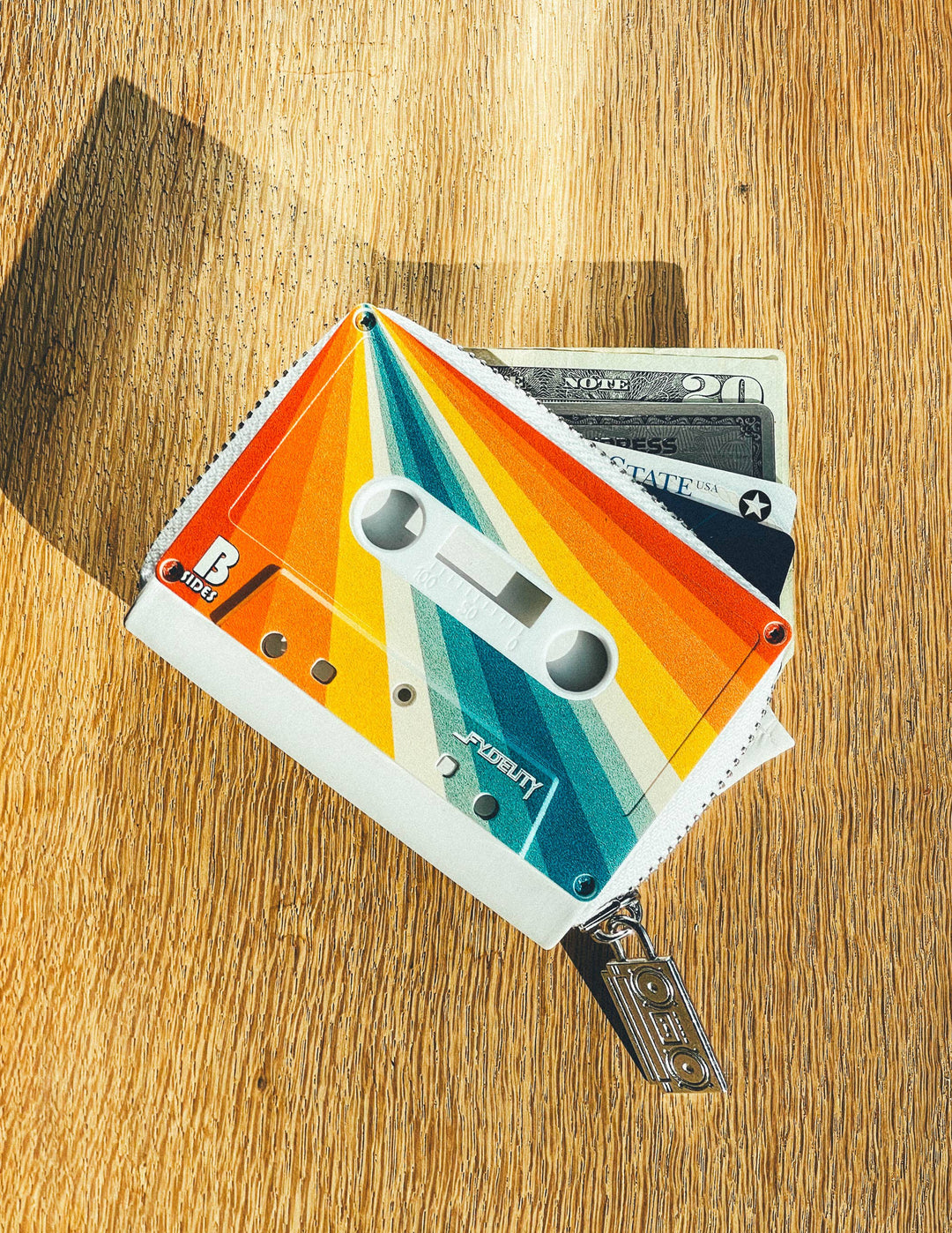 Retro 80s Cassette Wallet -Rainbow