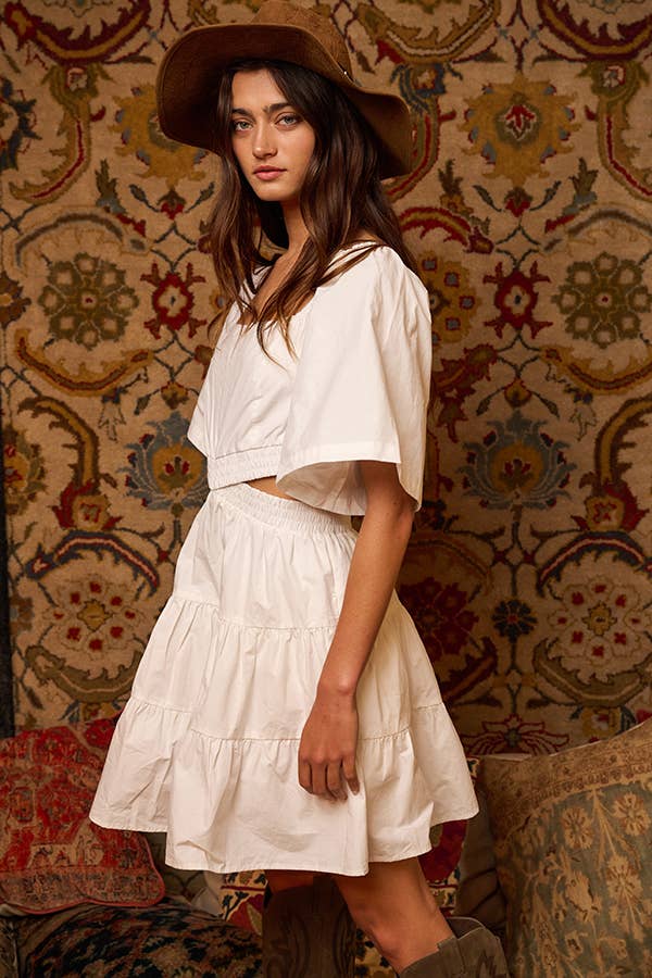Cut Out Tiered Mini Dress