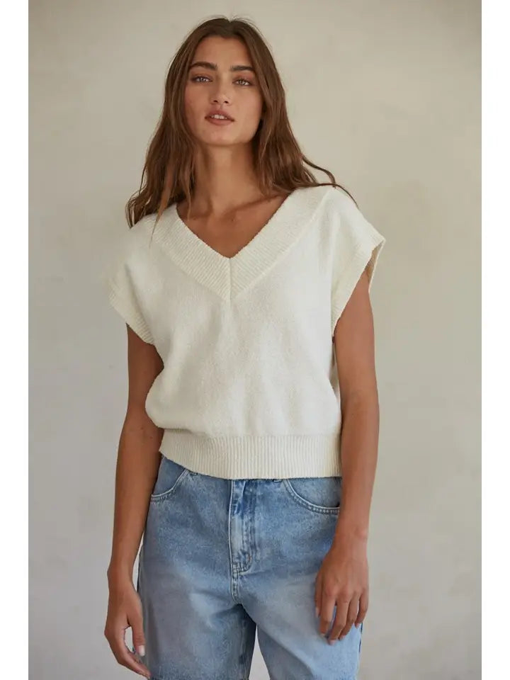 Knit Sweater V-Neck Vest Top