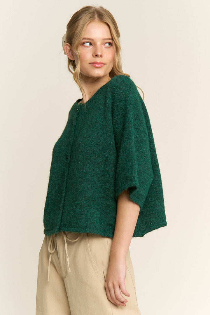 Cropped Boxy Cardigan