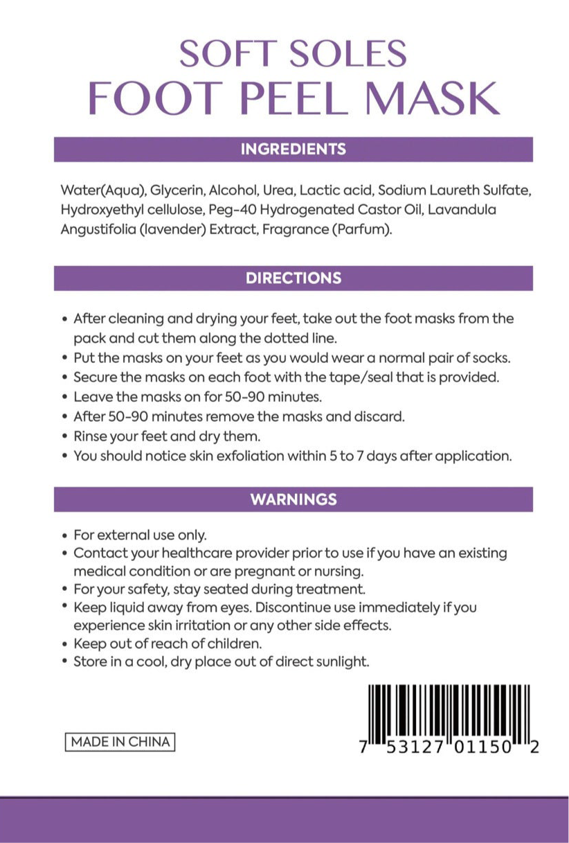 Lavendar Foot Peel Mask