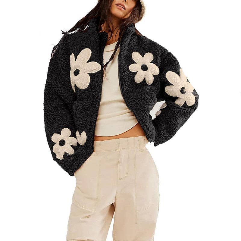 Fashion Contrast Print Cardigan Casual Coat