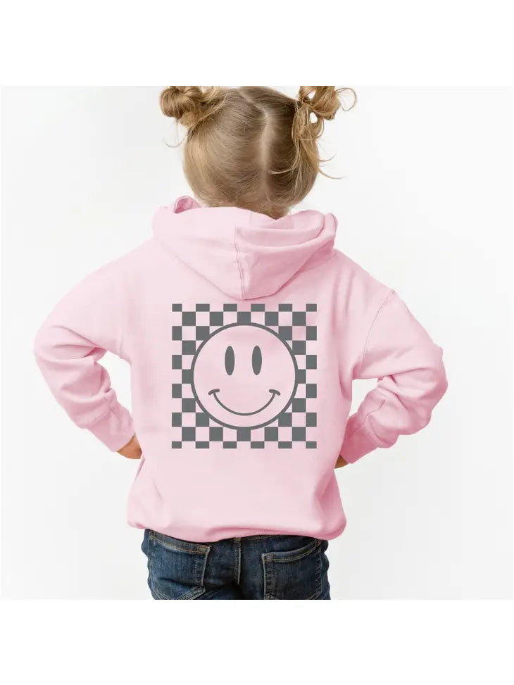 Checkered Happy Face Hoodie