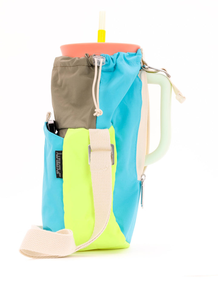 Crossbody Bag & Drinkware Accessories| Colorblock Blue