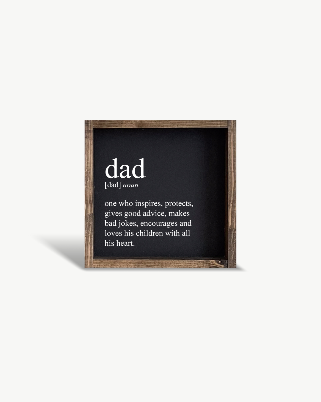 Dad Definition Wood Sign Black