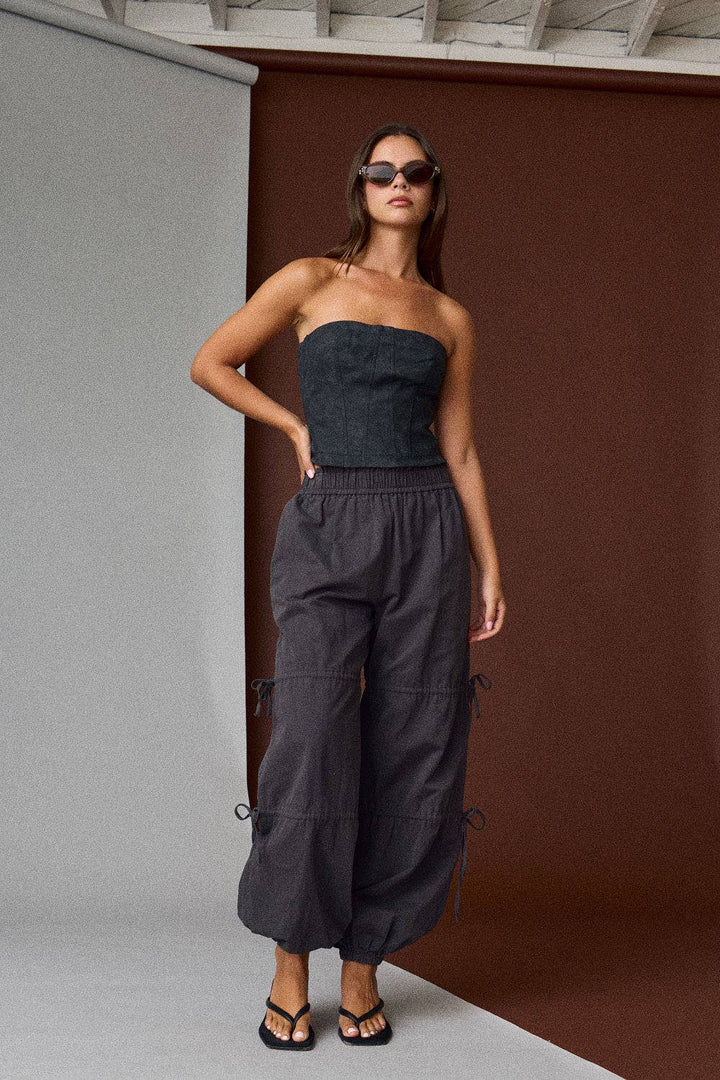 FAUX SUEDE TUBE TOP
