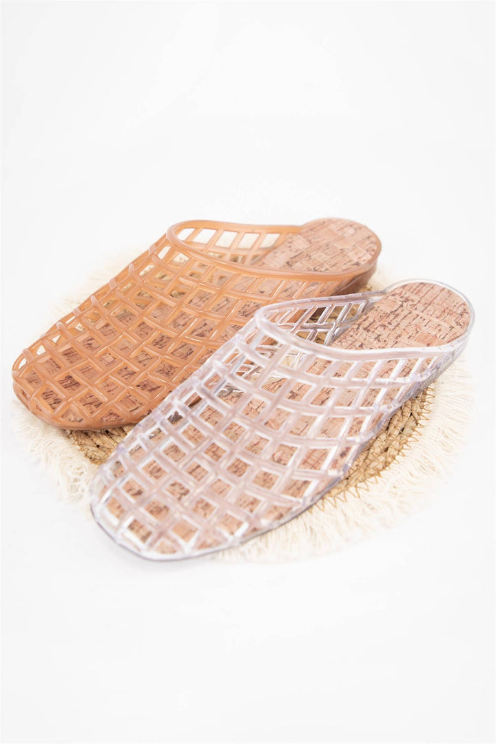 Jelly Basket Mule Slide Flats