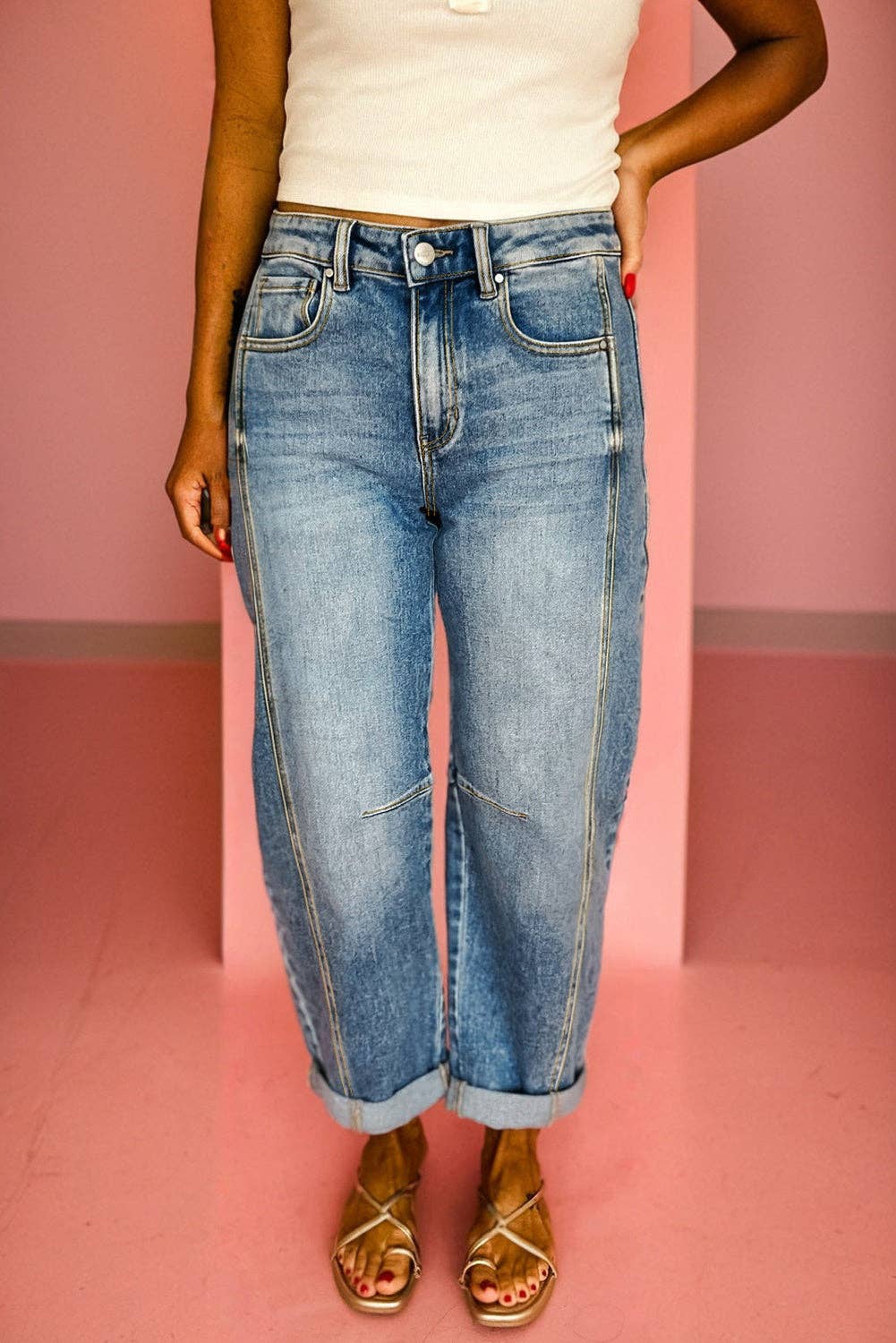 Dusk Blue Vintage Washed Barrel Jeans