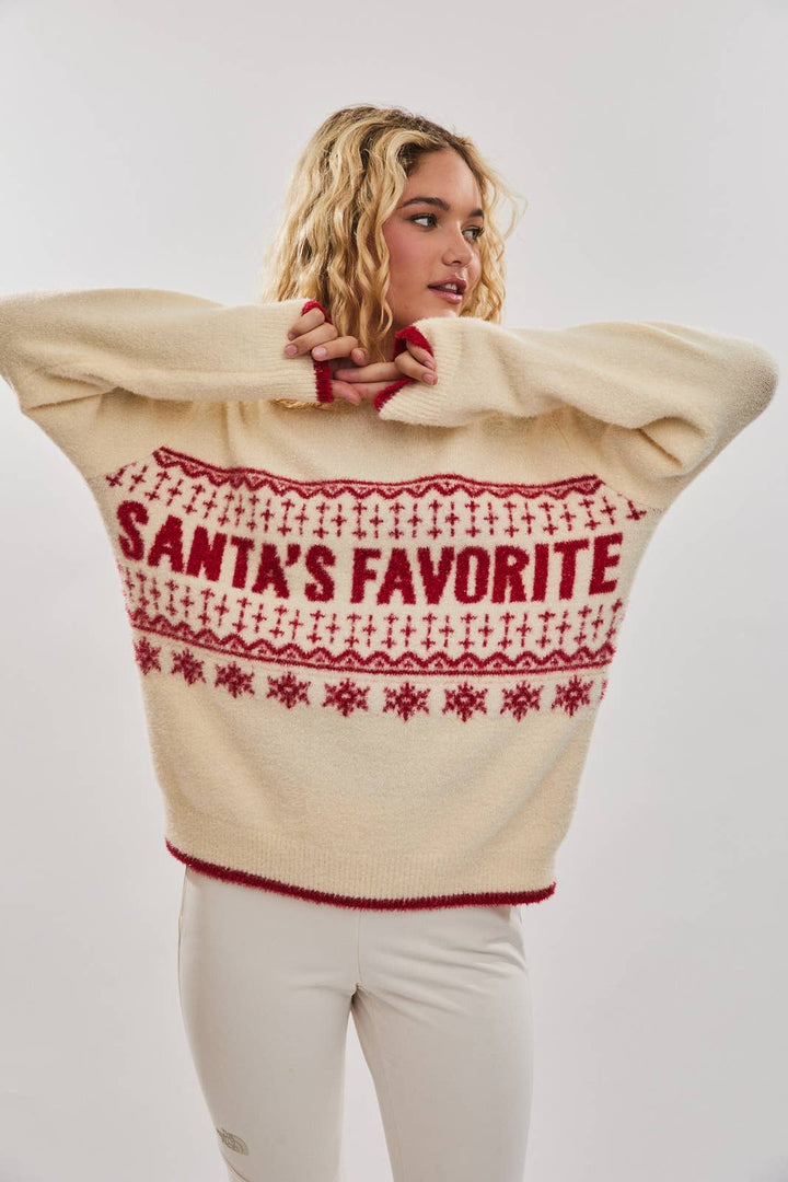 "SANTA FAVORITE" SWEATER