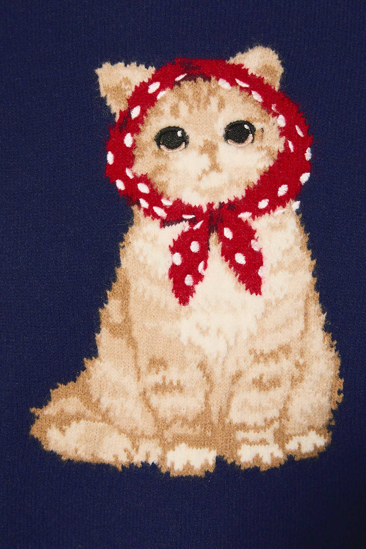 Cat with Scarf Sweater