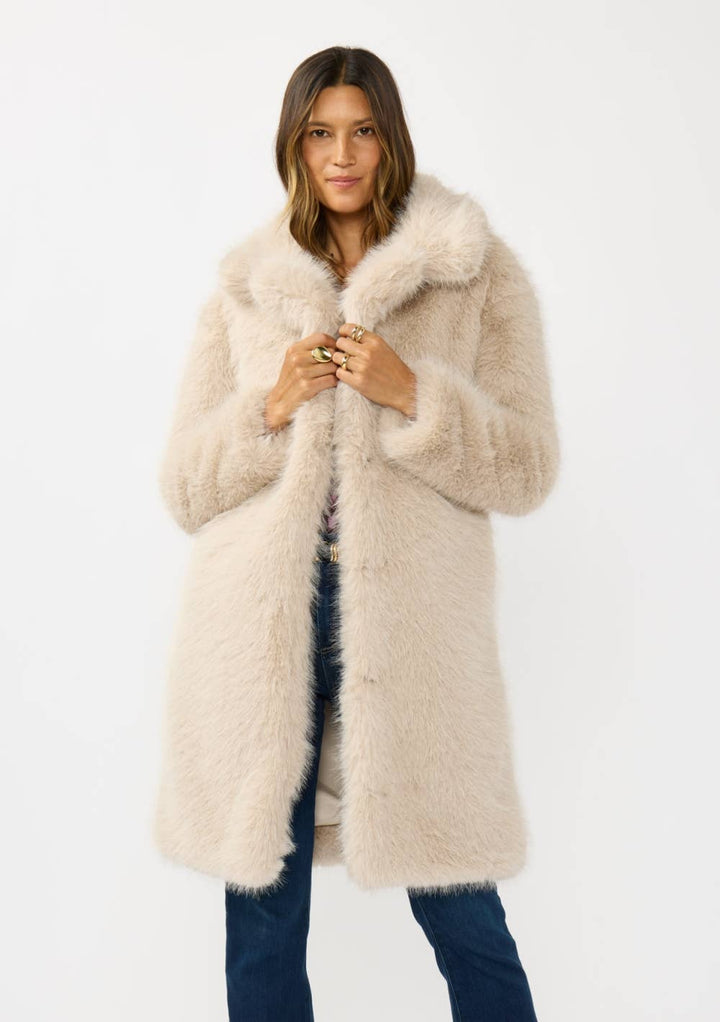 Plush Longline Faux Fur Coat